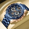thumbnail image 1 of RUIGE large dial multifunctional men's watch stainless steel men's waterproof trendy watch, 1 of 7