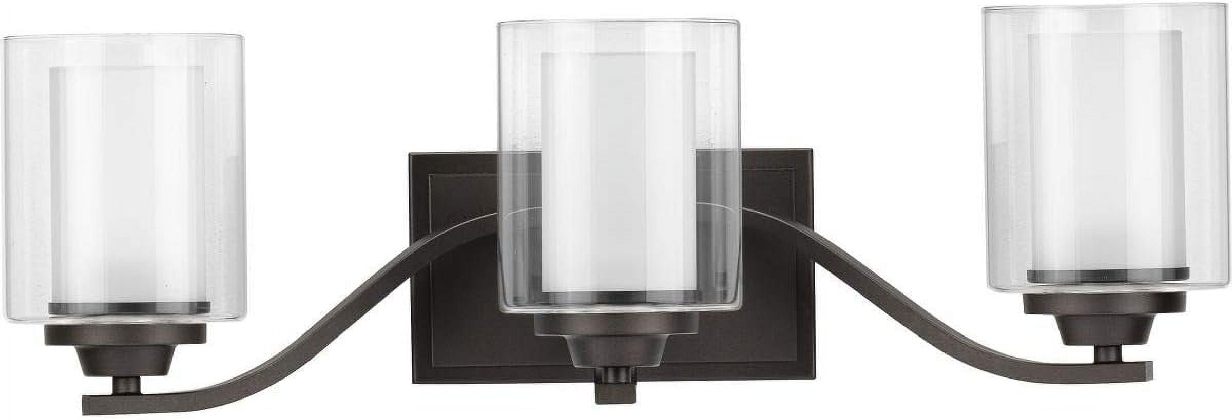 Graphite 3-Light Wall Bracket with Etched Glass Shades
