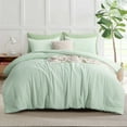 thumbnail image 1 of RUIKASI 3-Piece Light Green Seersucker King Comforter Set, Microfiber Lightweight Bedding with 2 Pillowcases, All Season Use, 1 of 5