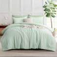 thumbnail image 1 of RUIKASI 3-Piece Light Green Seersucker Queen Comforter Set, Microfiber Lightweight Bedding with 2 Pillowcases, All Season Use, 1 of 1