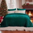 thumbnail image 1 of Aisbo Brushed Flannel Fleece Blankets King Size Dark Green, Soft Warm Lightweight Throw for Couch Camping Travel, Anti-Static Cozy Bedding, 90x106 Inches, 1 of 10