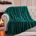 thumbnail image 1 of RUIKASI Brushed Flannel Blanket Dark Green Throw, Super Soft and Cozy Blankets All Season Use, 1 of 9