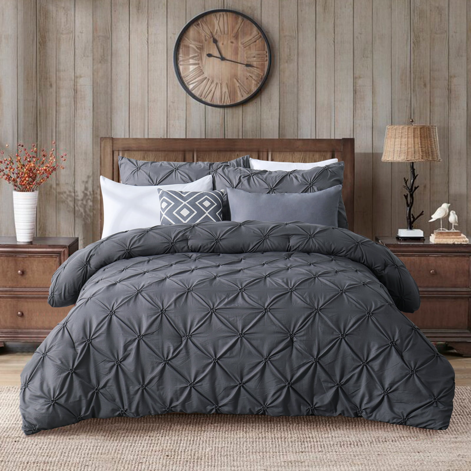 RUIKASI Dark Gray Twin Comforter Set Soft and Fluffy Bedding 2 Pieces
