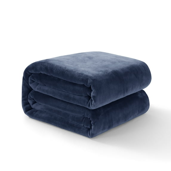 RUIKASI Fleece Blue Blanket Queen - Fluffy Queen Size Blanket for Bed, Large Warm Blanket for Couch, Bed,90x90 Inches