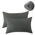 RUIKASI King Size Pillowcases 2 Soft Dark Grey King Pillow Cases Set of 2, Microfiber Pillow
