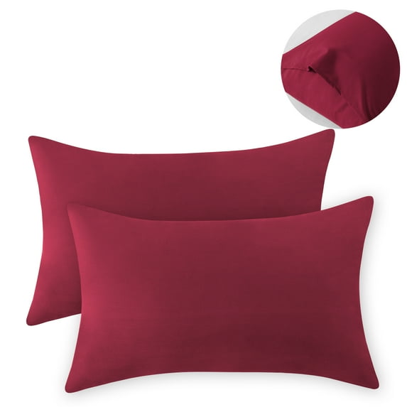RUIKASI King Size Pillowcases 2 - Soft Red King Pillow Cases Set of 2, Microfiber Pillow Cover 20x36 inches with Envelop Closure