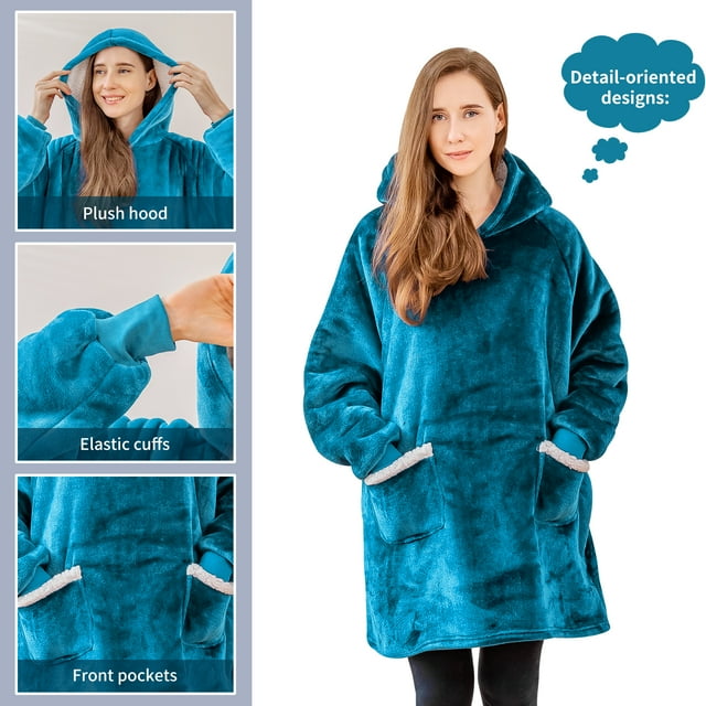 RUIKASI Oversized Wearable Blanket Hoodie Comfy Sherpa Oversized