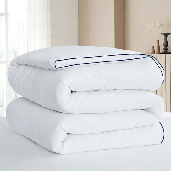 RUIKASI White Cal King Size Duvet Insert - Fluffy Soft Down Alternative Medium Warm, with Corner Tabs, 102x96, Machine Washable