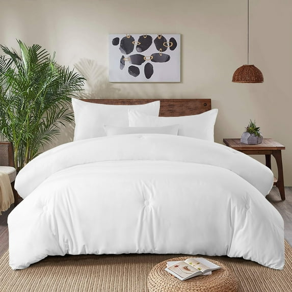 RUIKASI White Twin Comforter Set - Soft and Fluffy Bedding 2 Pieces Set, Microfiber White Bedding Sets Twin Size, Bed Set with Comforter, Pillowcase