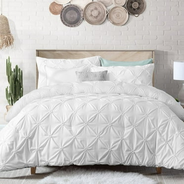 RUIKASI White Twin Comforter Set - Soft and Fluffy Bedding 2 Pieces Set, Pintuck White Bedding Sets Twin Size, Bed Set with Comforter, Pillowcase