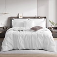 thumbnail image 1 of RUIKASI Soft Brushed Twin Size Duvet Cover Set White- 1 Duvet Cover with 1 Pillow Sham, 1 of 6