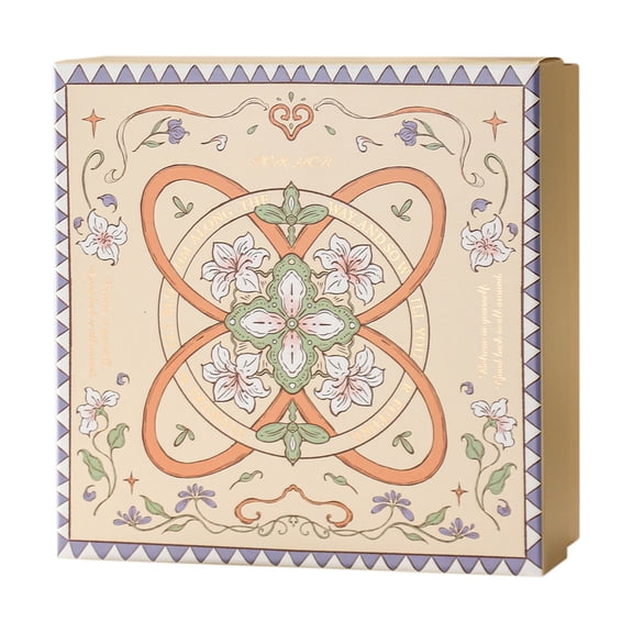 RUIKI 1PC Mother's Day Gift Box, Empty Keepsake Box with Floral Design, Sturdy Cardboard Decorative Storage Box, DIY Gift Packaging for Mom Jewelry Cosmetics Photos, Light Yellow
