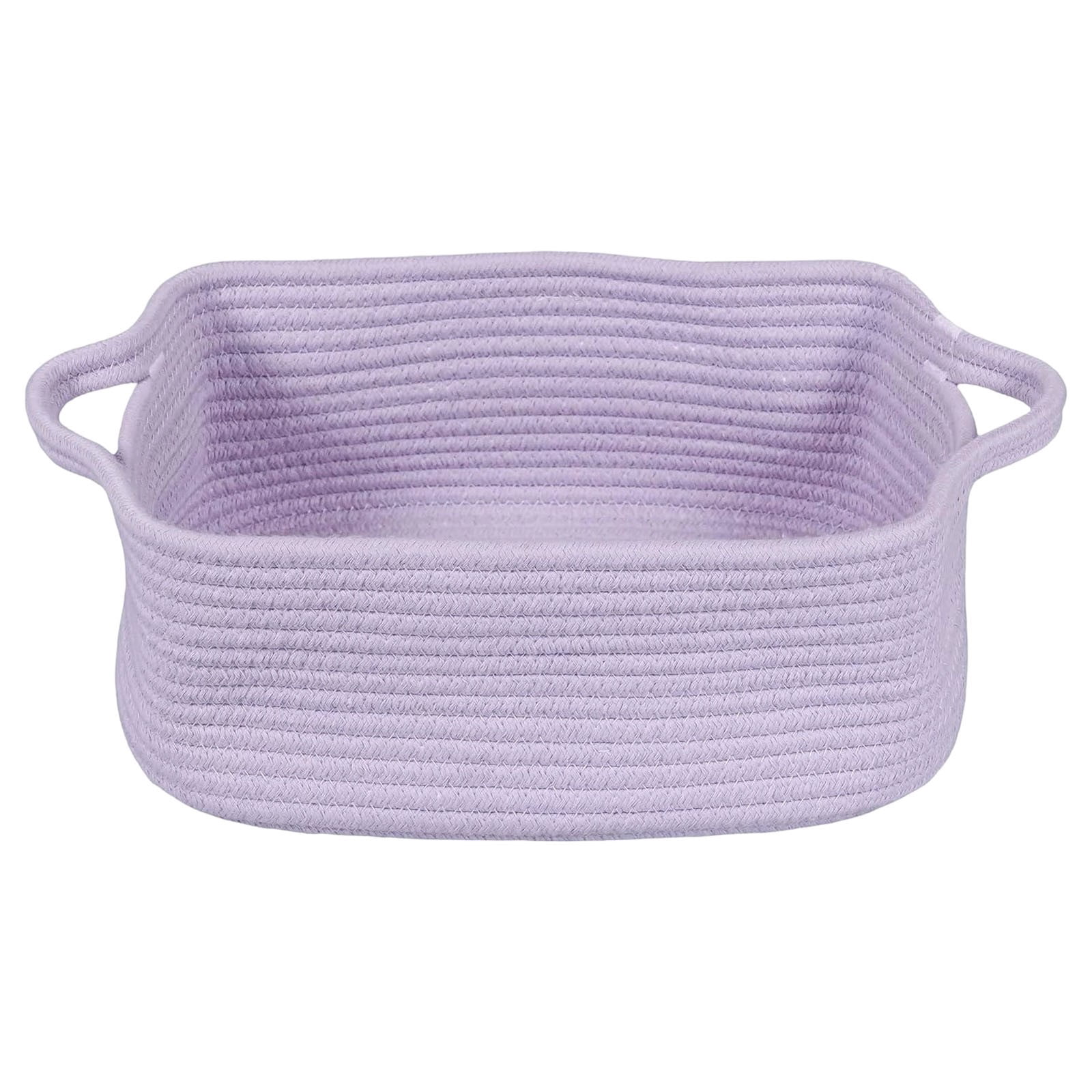 RUIKI 1Pc Purple rope basket, black storage bin, rectangular storage basket with handles, for toy, gift, storage