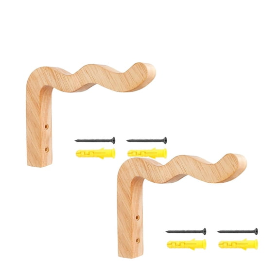 RUIKI 2 Pack Wooden Plant Hanger Hook, 6.8 Inch Wall Mounted Heavy Duty Hanging Hook for Flower Pots, Coat & Towel Rack, Indoor Outdoor Garden Decor, Rustic Natural Wood