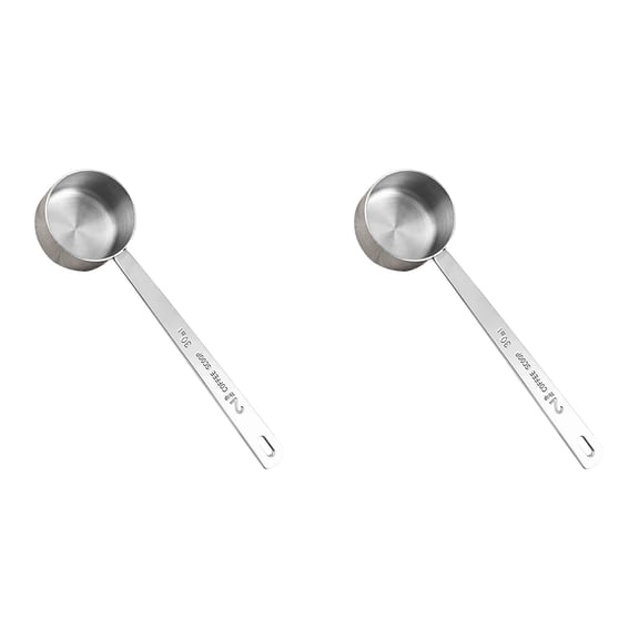 RUIKI 2Pcs 1oz Stainless Steel Coffee Scoop, 1 Tablespoon Long Handle Measuring Spoon for Ground Coffee, Tea, Milk Powder, Kitchen Baking Tool