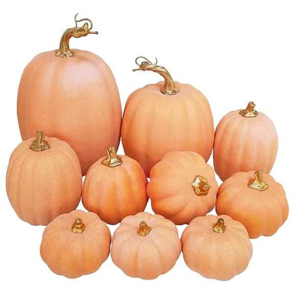 RUINIXCW 10Pcs Artificial Pumpkins Fall Decorations Thanksgiving Halloween Pumpkins Assorted Fake Pumpkins Foam Pumpkins Autumn Harvest Home Decor