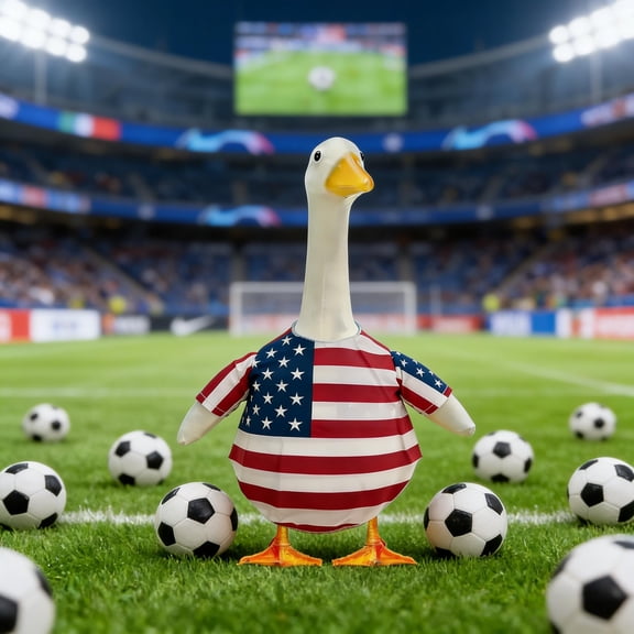 RUINIXCW 23 inch Football Porch Goose Outfit for Cement Plastic Yard Goose Statue National Flag Goose Costume Game Day Summer Goose Clothes Patio Yard Lawn Art Sports Season Decoration (No Goose)