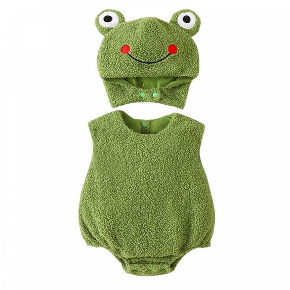 RUINIXCW Baby Animal Sleeveless Fox/Frog Romper with Hat Halloween Cosplsy