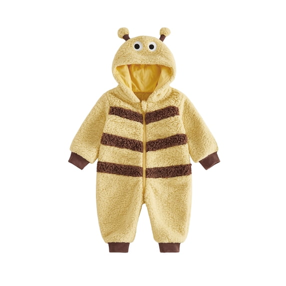 RUINIXCW Baby Bee Cute Fleece Long Sleeve Hooded Jumpsuit Infant Snowsuit Halloween Cosplay Clothes