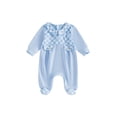 thumbnail image 1 of RUINIXCW Baby Boy Fall Romper Adorable Plaid Patchwork Long Sleeve Footed Jumpsuit, 1 of 5