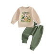 thumbnail image 1 of RUINIXCW Baby Boy First Birthday Outfits 1st Birthday One Years Old Spring Fall Winter Clothes Wild One Print Long Sleeve Sweatshirt and Pants Set, 1 of 10