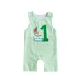 thumbnail image 1 of RUINIXCW Baby Boy Girl First Birthday Outfit 1 Years Old Birthday Clothes Summer Fall Romper Overalls Cake Embroidery Striped Sleeveless Jumpsuit Playsuit, 1 of 9