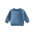thumbnail image 1 of RUINIXCW Baby Boy Girl Pullover Sweatshirt Solid Color Crew Neck Fall Thickened Tops, 1 of 8