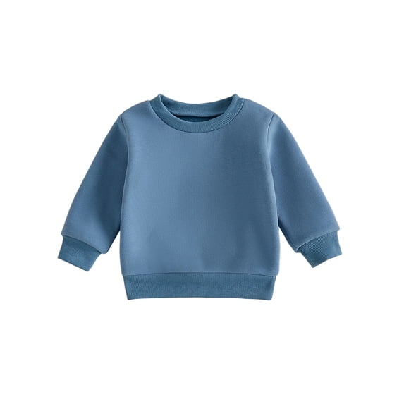 RUINIXCW Baby Boy Girl Pullover Sweatshirt Solid Color Crew Neck Fall Thickened Tops