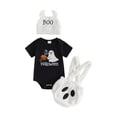 thumbnail image 1 of RUINIXCW Baby Boy Halloween Outfit Short Sleeve Romper Furry Suspender Shorts Hat, 1 of 7