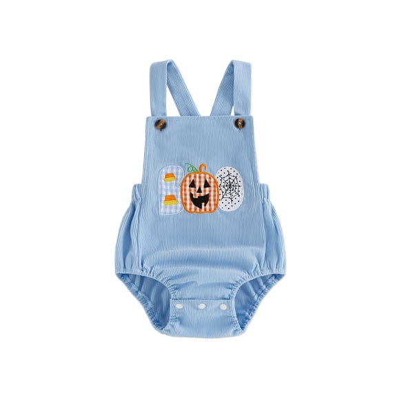 RUINIXCW Baby Boy Overalls, Sleeveless Embroidery Letters Romper Bodysuit Halloween Clothes for Casual Daily