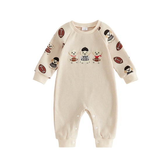 RUINIXCW Baby Boys Jumpsuit, Long Sleeve Dog Rugby Casual Autumn Newborn Romper