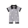thumbnail image 1 of RUINIXCW Baby Boys Jumpsuit, Short Sleeve Stripes Pumpkin/Ghost Summer Romper Halloween Clothes, 1 of 9