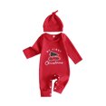 thumbnail image 1 of RUINIXCW Baby Christmas Outfit Letter Truck Embroidery Long Sleeve Romper and Hat, 1 of 8