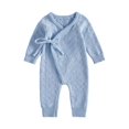 thumbnail image 1 of RUINIXCW Baby Fall Sweater Romper Wrap Side-Tie Long Sleeve Knit Bodysuit, 1 of 6
