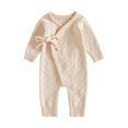 thumbnail image 1 of RUINIXCW Baby Fall Sweater Romper Wrap Side-Tie Long Sleeve Knit Bodysuit, 1 of 6
