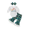 thumbnail image 1 of RUINIXCW Baby Girl Christmas Outfit Long Sleeve Printed Romper Flared Pants Headband, 1 of 8