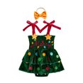 thumbnail image 1 of RUINIXCW Baby Girl Christmas Romper Dress Bobbles Embroidery Bodysuits with Headband, 1 of 8
