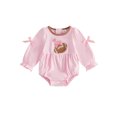 thumbnail image 1 of RUINIXCW Baby Girl Fall Romper Rugby Embroidery Bows Crew Neck Long Sleeve Jumpsuit, 1 of 9