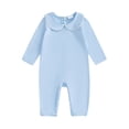 thumbnail image 1 of RUINIXCW Baby Girls Boys Jumpsuit Romper Newborn Coming Home Outfit Long Sleeve Doll Collar Romper Fall Winter Spring Baby Essentials Clthes, 1 of 9