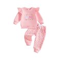 thumbnail image 1 of RUINIXCW Baby Girls First Birthday Outfits Long Sleeve Crew Neck Tops and Pants Set, 1 of 8