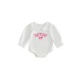 thumbnail image 1 of RUINIXCW Baby Girls Romper, Long Sleeve Embroidery Letters Bow Bodysuit Clothes for Casual Daily, 1 of 9