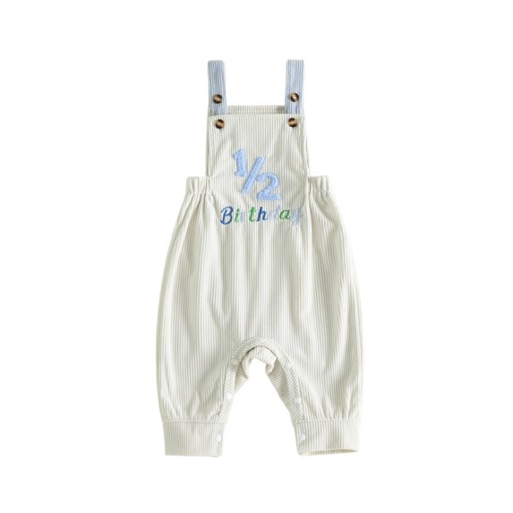 RUINIXCW Baby Half Birthday Jumpsuit Embroidered Square Neck Sleeveless Romper