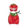thumbnail image 1 of RUINIXCW Baby Halloween Strawberry/Pumpkin/Ghost Halter Neck Romper with Hat, 1 of 8