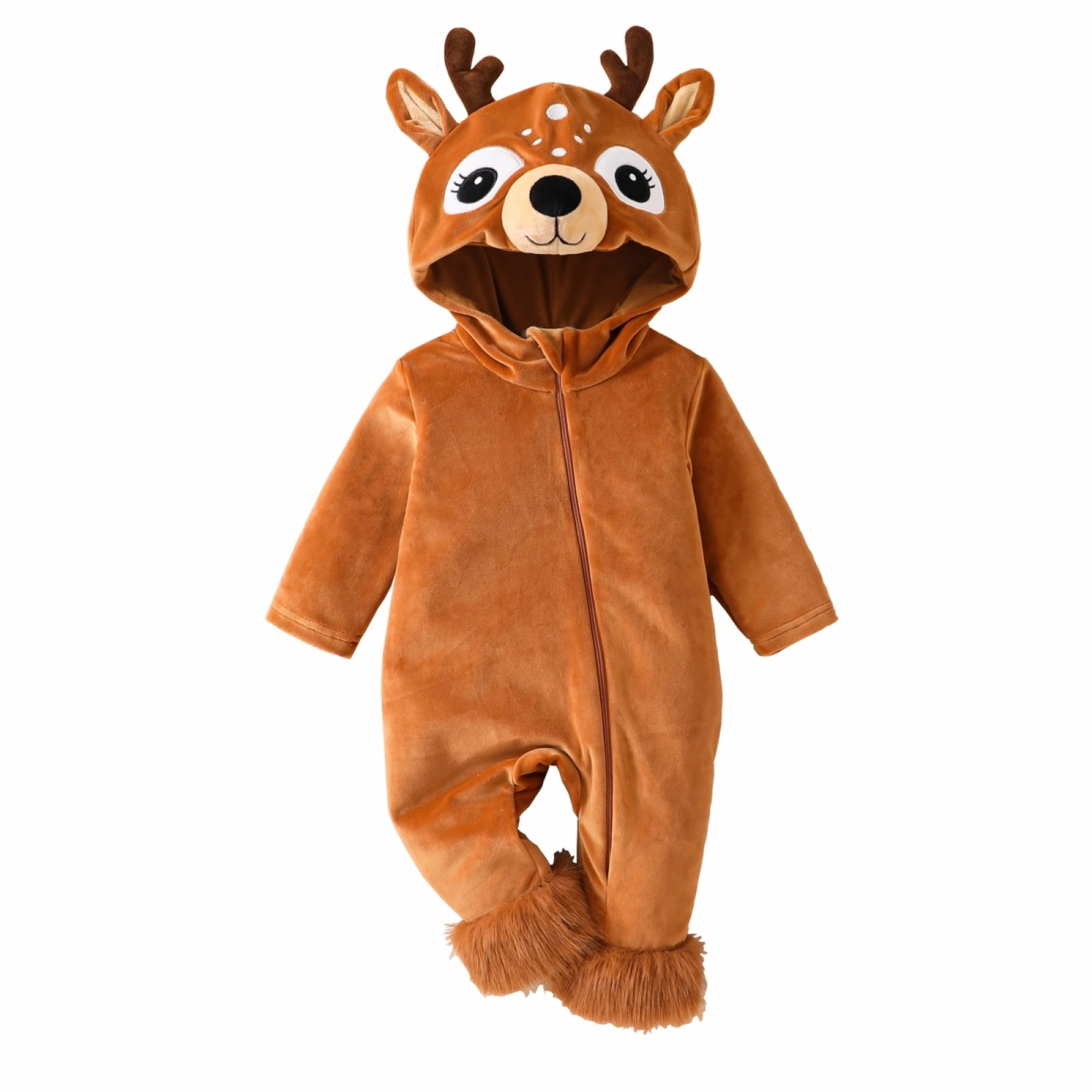 RUINIXCW Baby Reindeer Toddler Girls Boy Cute Plush Zipper Deer Hooded ruinixcw-baby-reindeer-toddler-girls-boy-cute-plush-zipper-deer-hooded