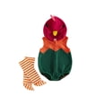 thumbnail image 1 of RUINIXCW Baby Thanksgiving Cosplsy Romper Hooded Zip Up Sleeveless Turkey Jumpsuit and Striped Stockings for Party, 1 of 9
