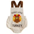 thumbnail image 1 of RUINIXCW Baby Thanksgiving Romper Letter Turkey Embroidered Sleeveless Overalls, 1 of 8