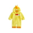 thumbnail image 1 of RUINIXCW Baby Unisex Yellow Plush Chick Cosplsy ece Cute Beak Hood Fuzzy Jumpsuit for Easter Halloween Newborn Photo Props, 1 of 8