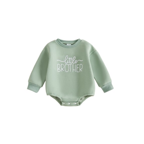 RUINIXCW Baby Infant Long Sleeve Fleece Lined Sweatshirt Romper Letter Embroidery Bodysuit