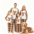 thumbnail image 1 of RUINIXCW Family Christmas Pajamas Matching Set Christmas Jammies Holiday Outfit Xmas PJS Set Sleepwear Long Sleeve Reindeer Printed Tops Plaid Pants Set, 1 of 10
