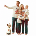 thumbnail image 1 of RUINIXCW Christmas Pajamas Set for Family Matching Pajamas Xmas PJS Jammies Family Holiday Outfit Sleepwear for Women Men Pet Long Sleeve Elk Printed Tops and Plaid Pants, 1 of 8